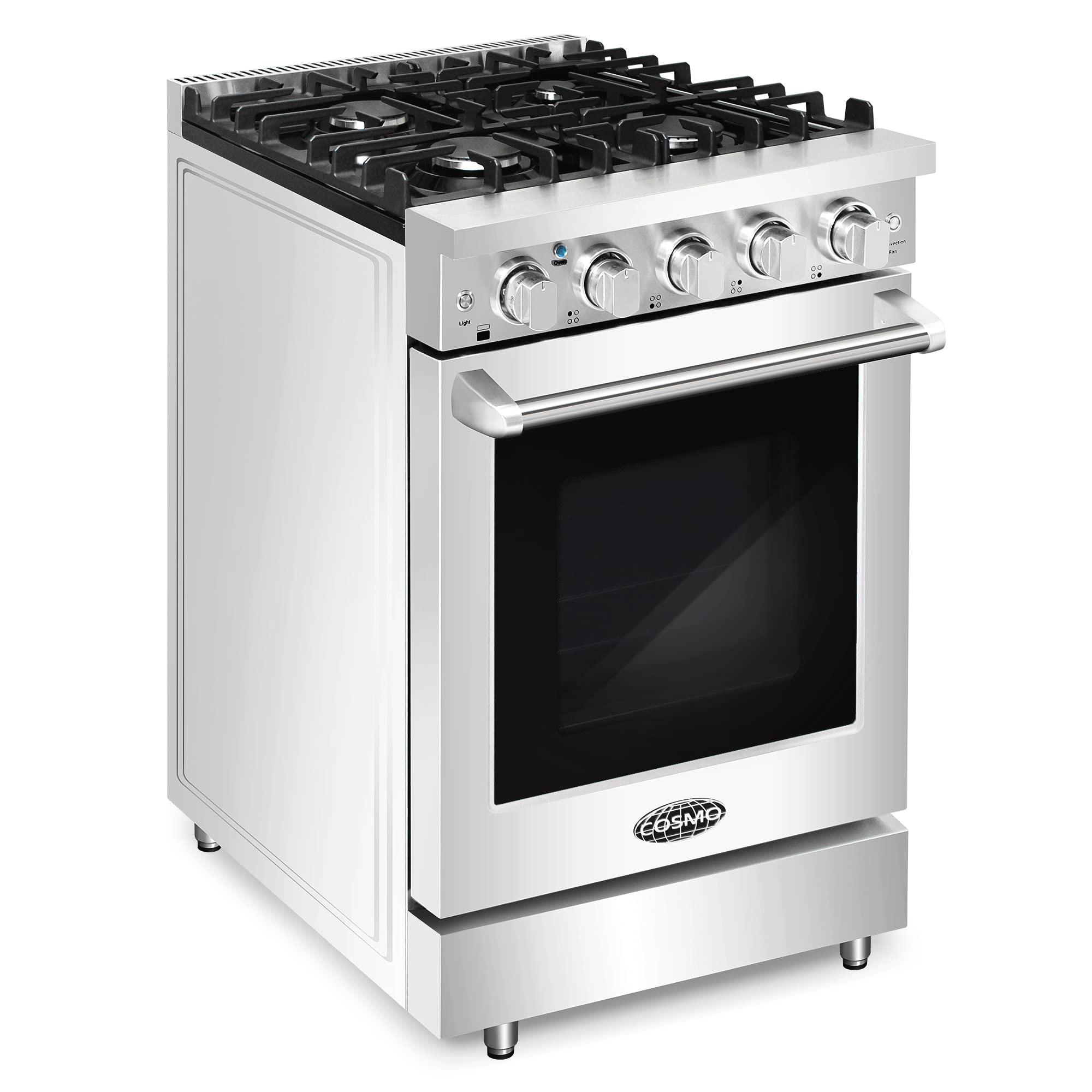 COS-EPGR244 24 in. Haven Collection 3.73 cu. ft. Gas Range with 4 Sealed Burners, Cast Iron Grates, Convection Oven, Stainless Steel