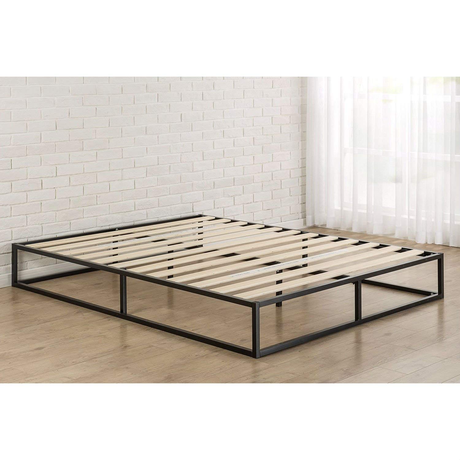 Twin 10 Inch Low Profile Metal Bed Frame w/ Wood Slats