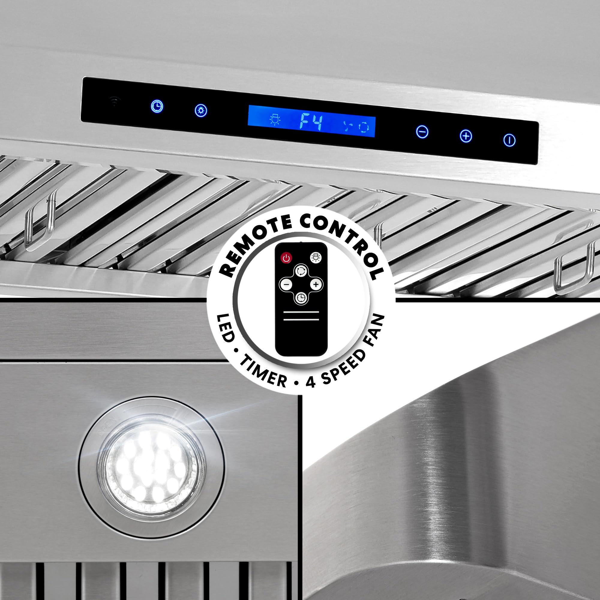 COS-QS75 30 in. Haven Collection 500 CFM Ducted Under Cabinet Range Hood, Touch Controls, LED Lights, Stainless Steel