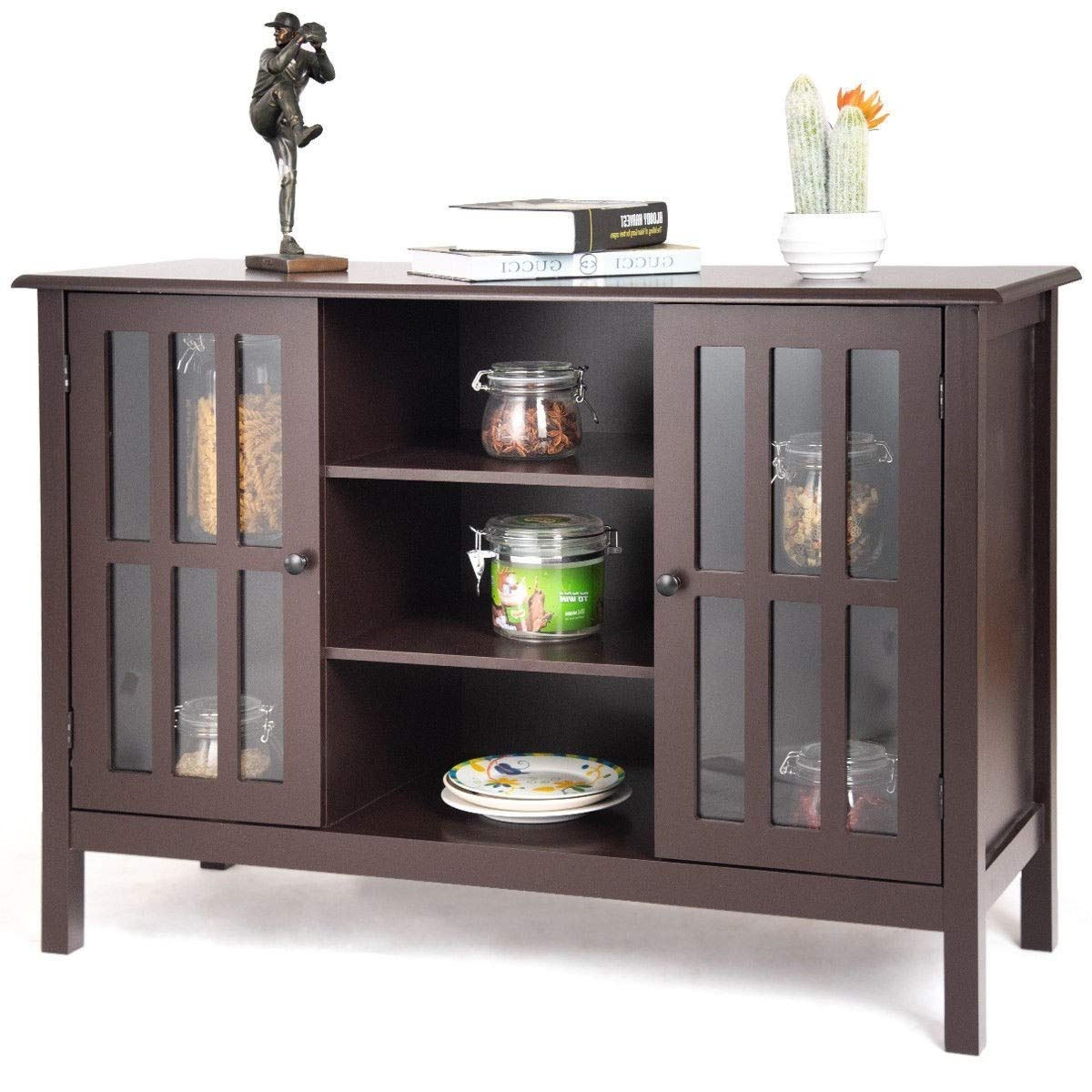 Fast Furnishings Brown Wood 43inch TV Stand Console Table