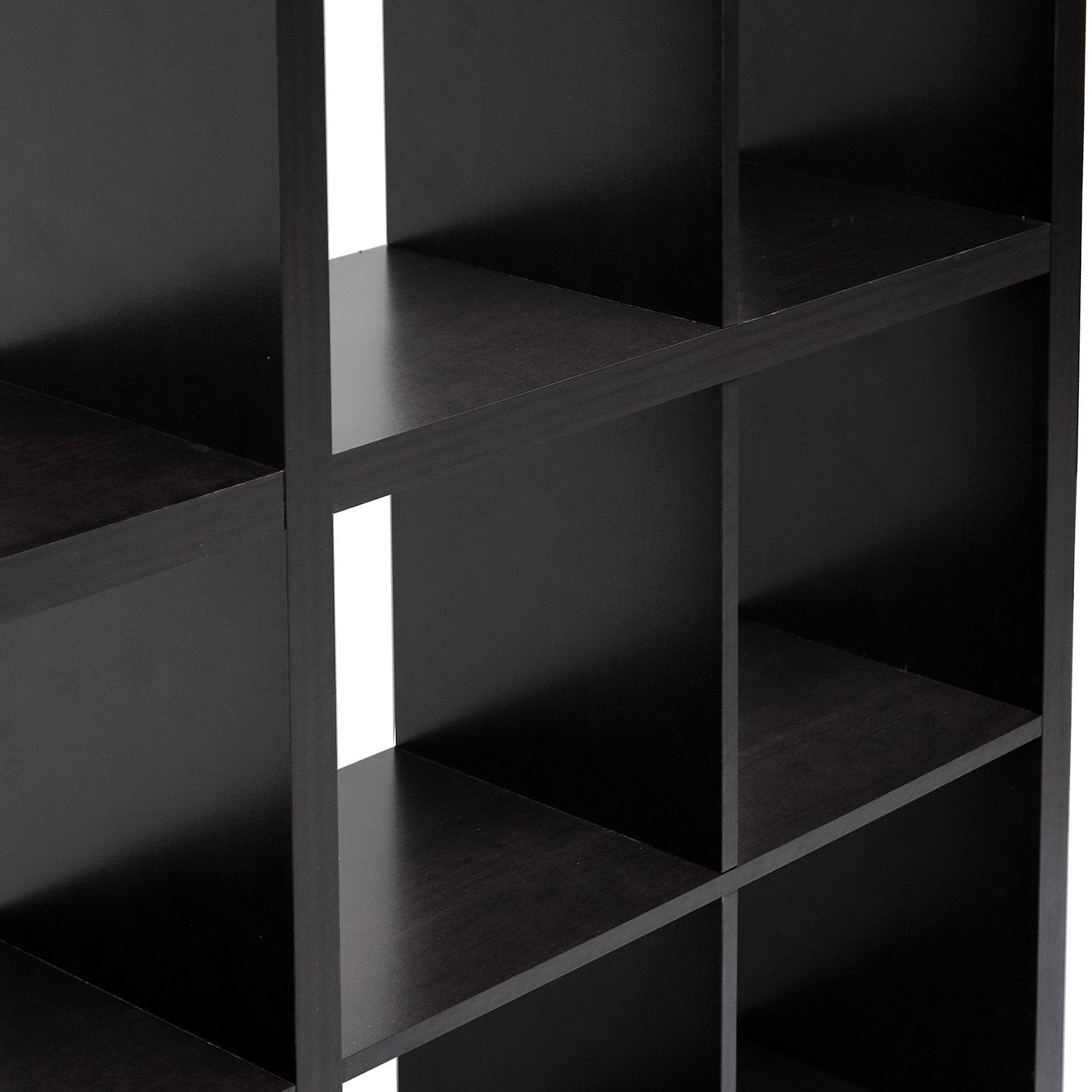 Sunna Modern Cube Shelving Unit, Dark Brown