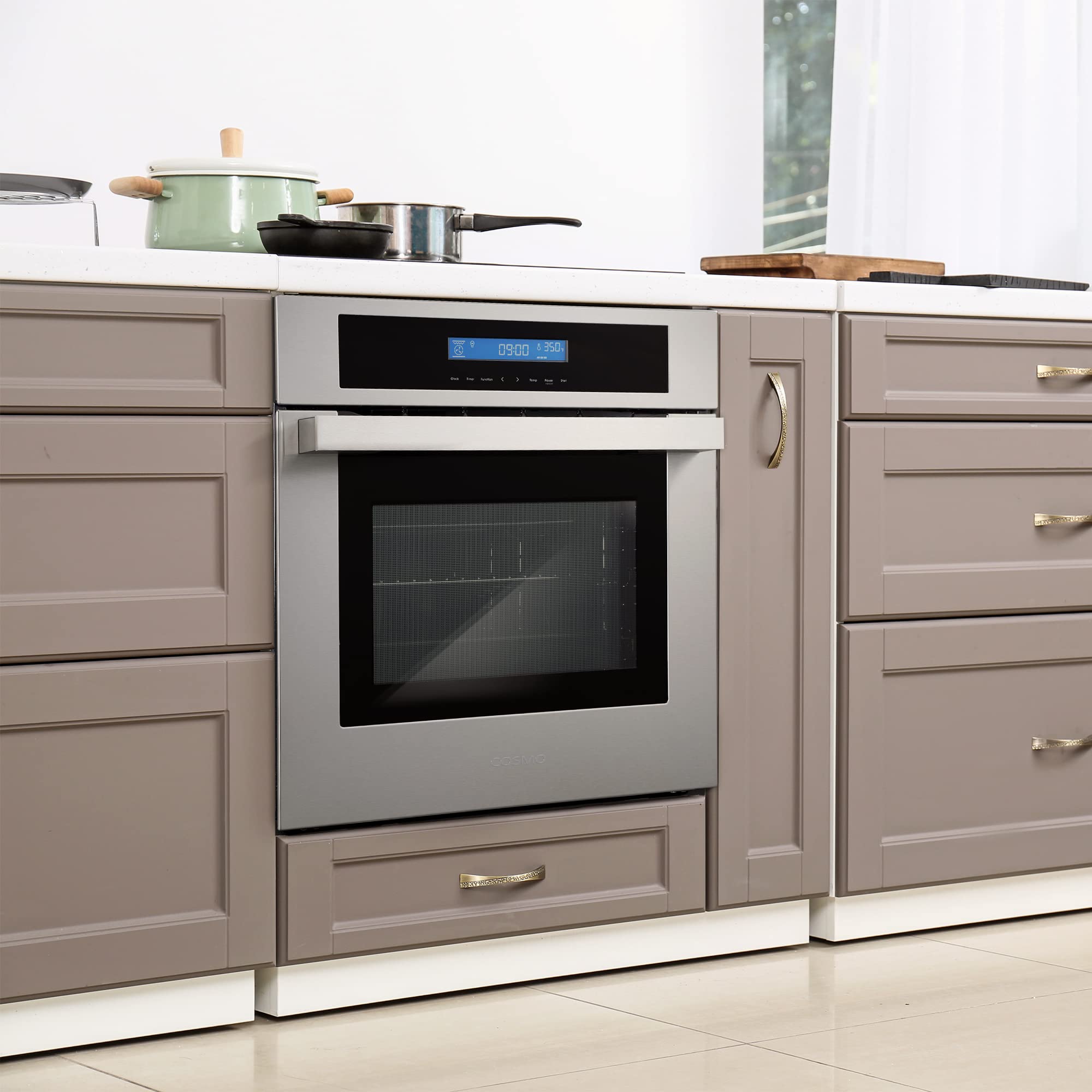 COS-C106SIX-PT 24 in. Lumin Collection 2.5 cu. ft. Electric Wall Oven, 8 Functions and True European Convection in Stainless Steel