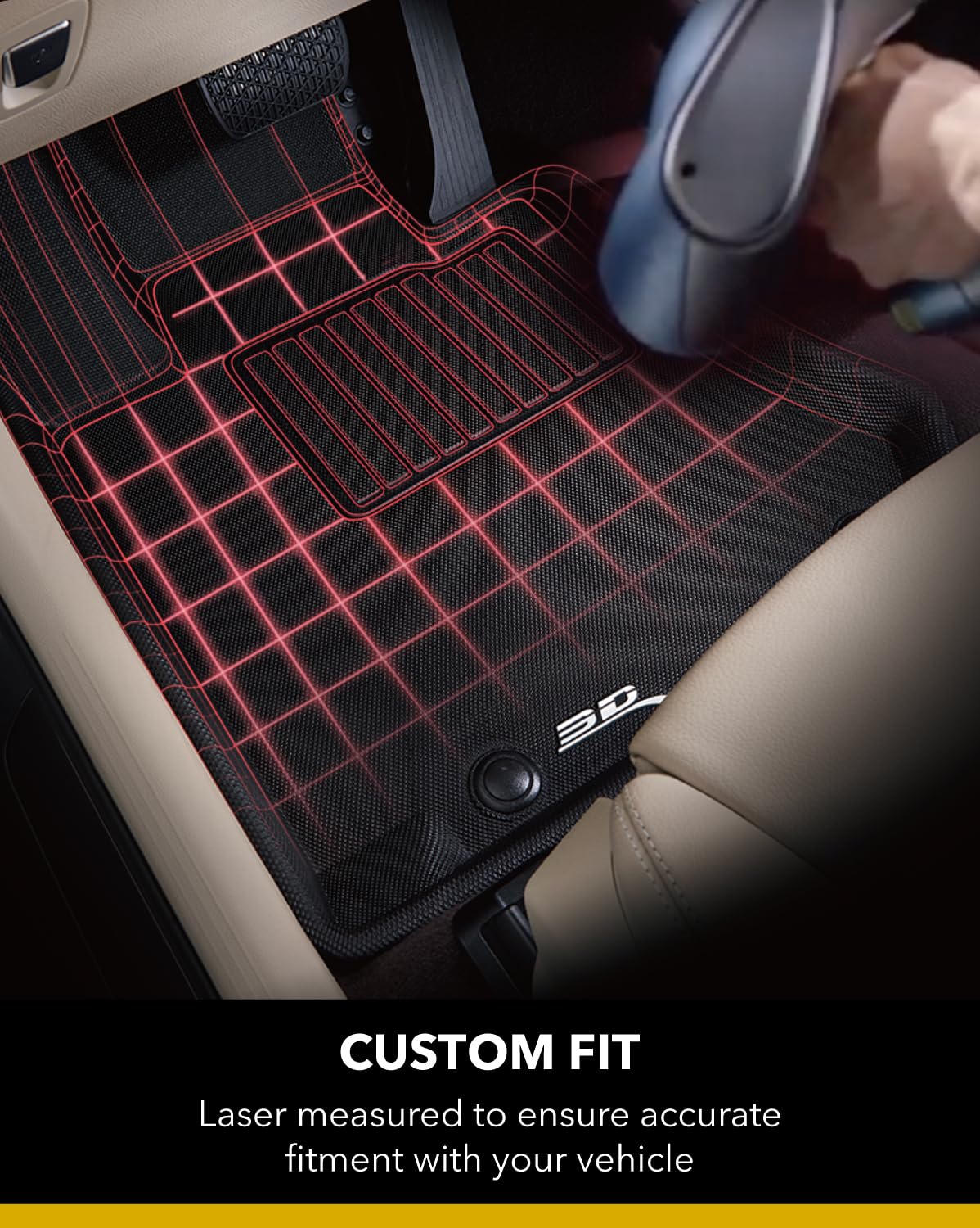 Custom Fit KAGU Floor Mat (BLACK) Compatible with MASERATI LEVANTE 2017-2018 - Full Set