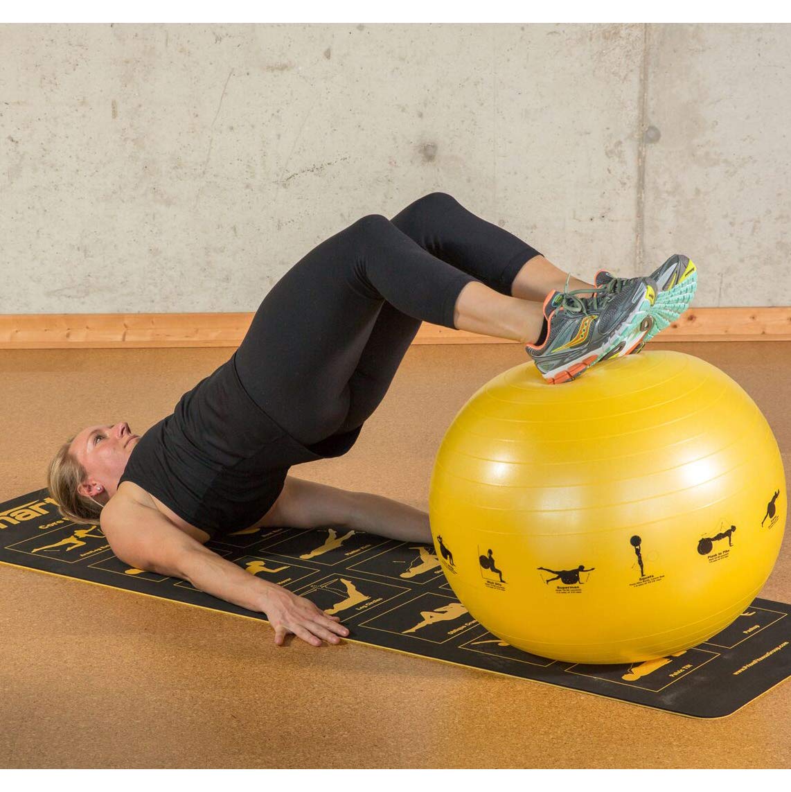 Prism Fitness 75cm Smart Self-Guided Stability Exercise Medicine Ball for Yoga, Pilates, and Office Ball Chair, Blue