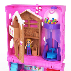 Polly Pocket Pollyville Sweet Store Dolls and Playset, Mini Toys with 2 Micro Dolls and 3 Accessories, HNB03