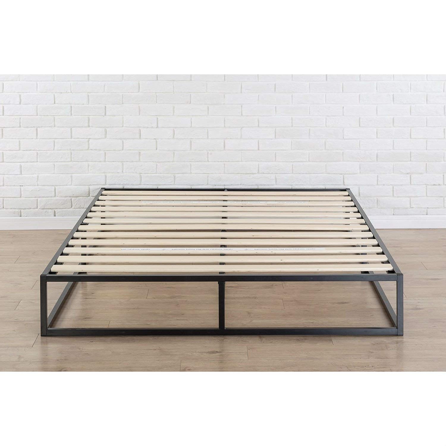 Twin 10 Inch Low Profile Metal Bed Frame w/ Wood Slats