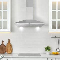 COS-63024P 30 in. Nebula Collection 250 CFM Ducted Wall Mount Range Hood, Button Control, LED Lights, Mesh Filters, Stainless Steel
