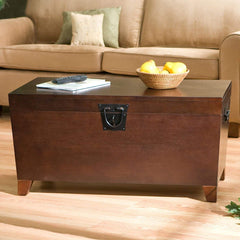 Fast Furnishings Contemporary Lift Top Coffee Table Trunk Espresso Finish