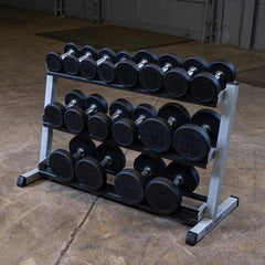 (GDR48) 3-Tier Dumbbell Rack - Heavy-Duty 48inch Wide Weight Stand for 5-55 lb. Dumbbells Set, Home Gym Storage Solution