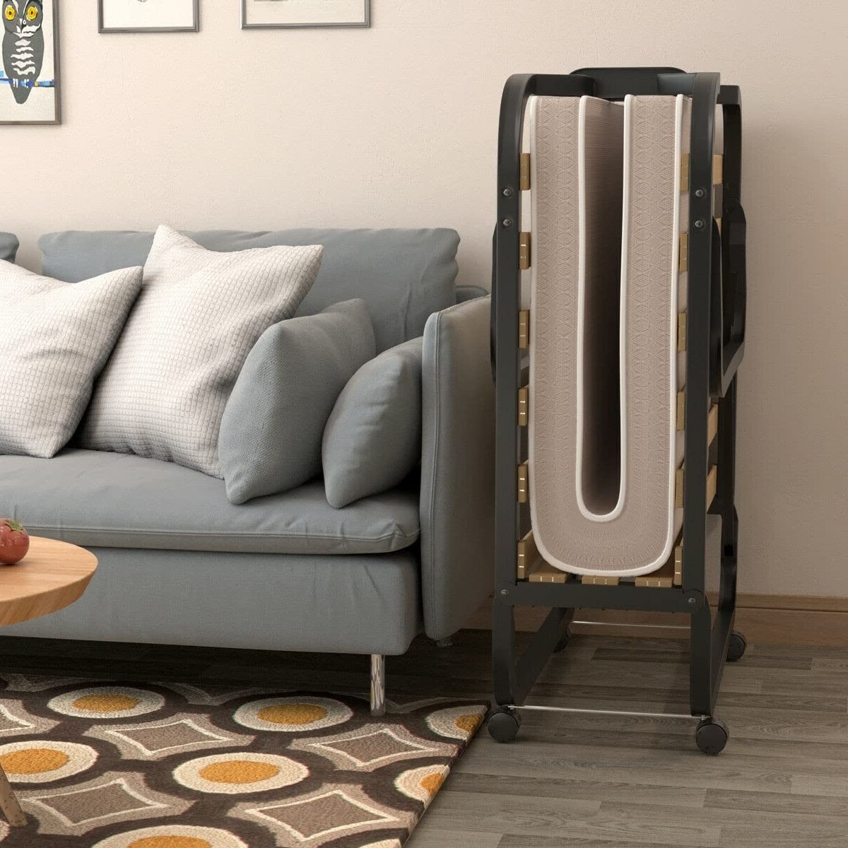 Fast Furnishings Rollaway Bed w/ Casters & Foam Mattress