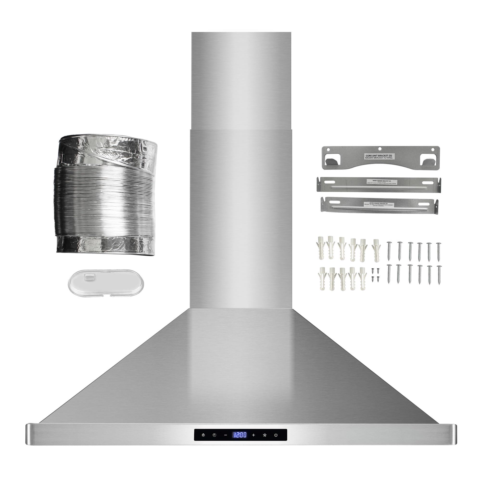 COS-63175S 30 in. Vista Collection 380 CFM Ducted Wall Mount Range Hood, Touch Controls, LED Lights, Stainless Steel
