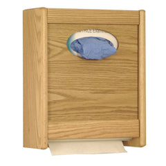 Combo Towel Dispenser and Glove/Tissue Holder, Medium Oak