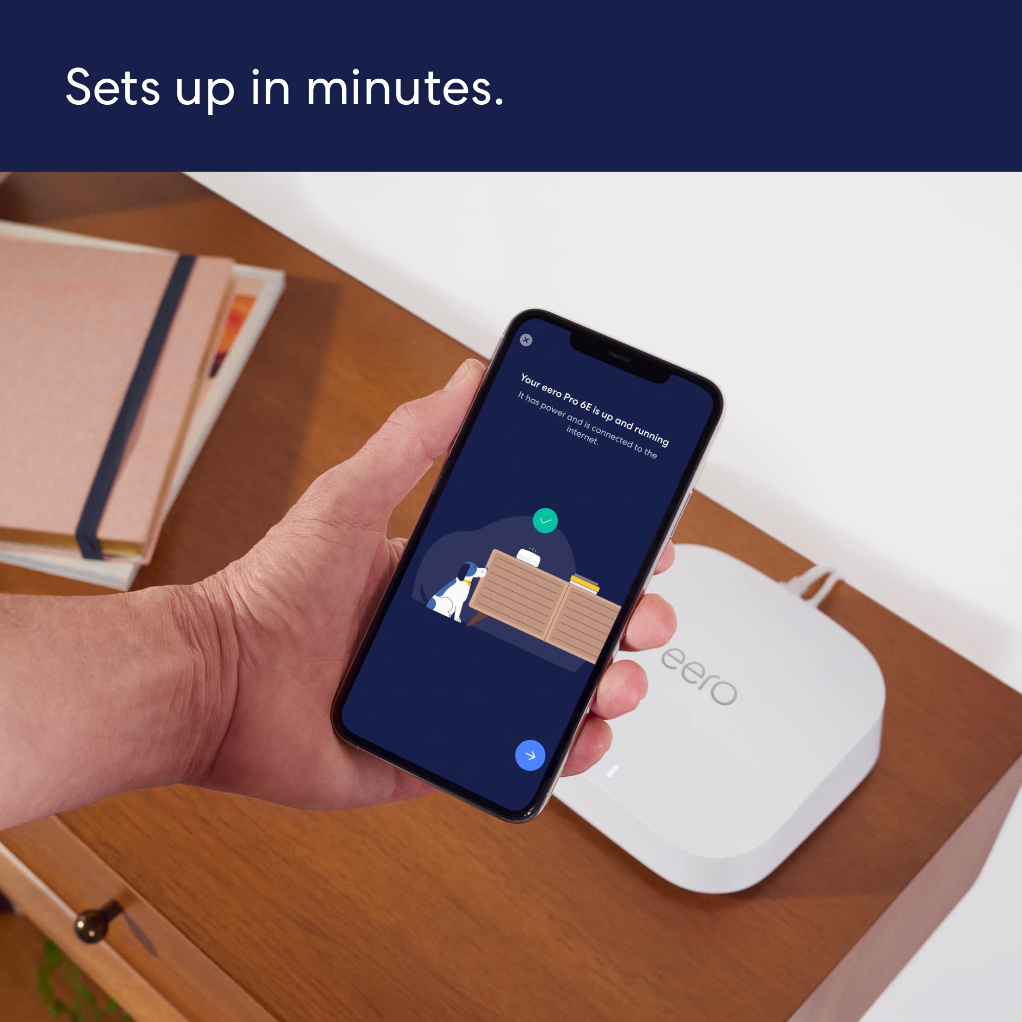 Amazon eero Pro 6E Mesh WiFi Router, 2.5Gbps, 2000 sq ft, 1-Pack