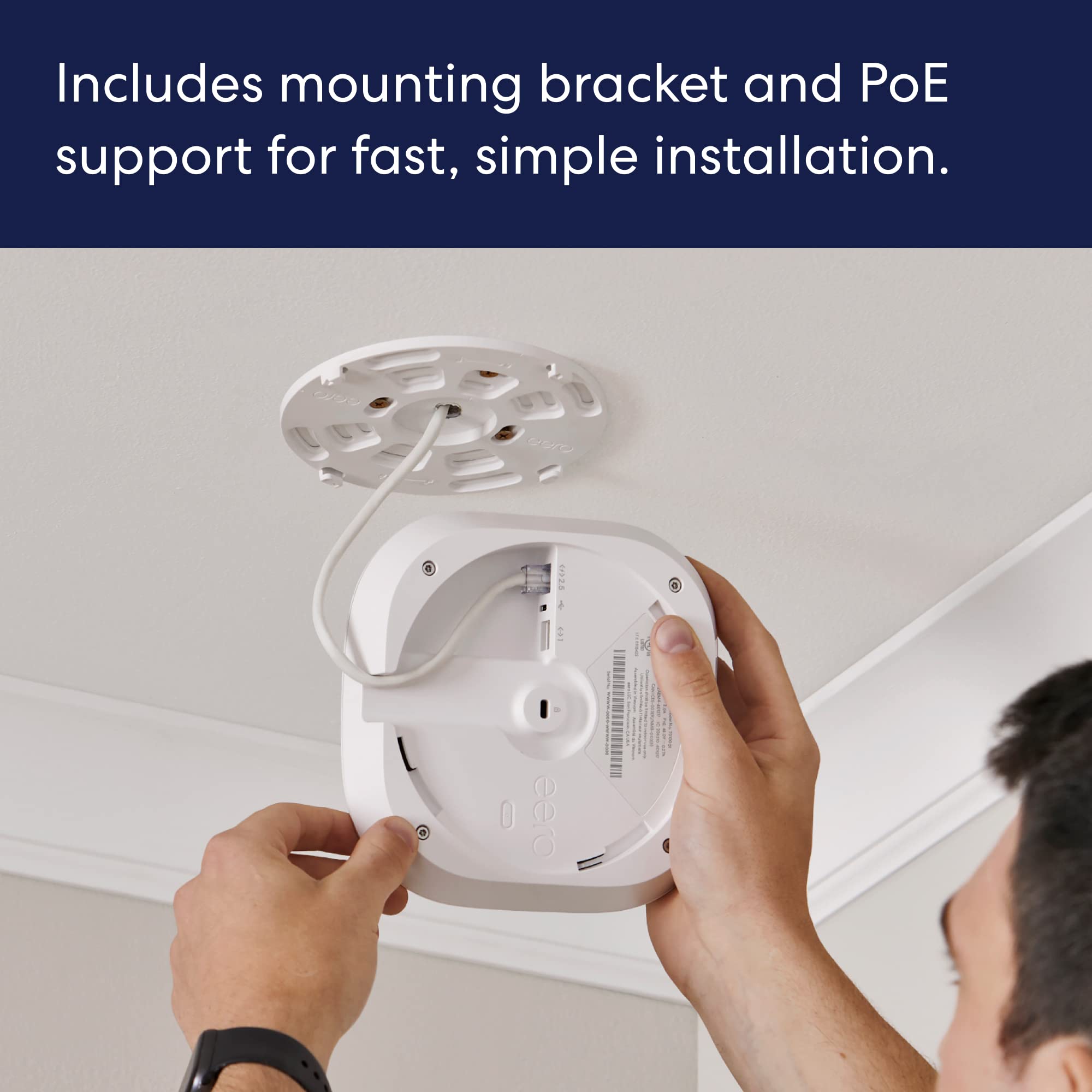 Amazon eero PoE 6 Dual-Band Wi-Fi 6 Access Point, Ceiling/Wall Mountable