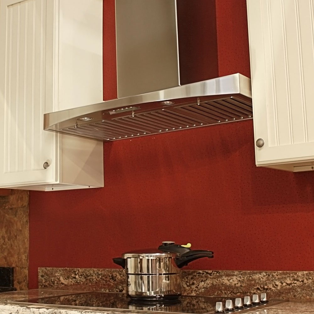 RA3836SQB-WM-5 Deluxe 36" Wall Mount Range Hood, 3-Speed, 700 CFM, LED Lights, Baffle Filters, Stainless steel