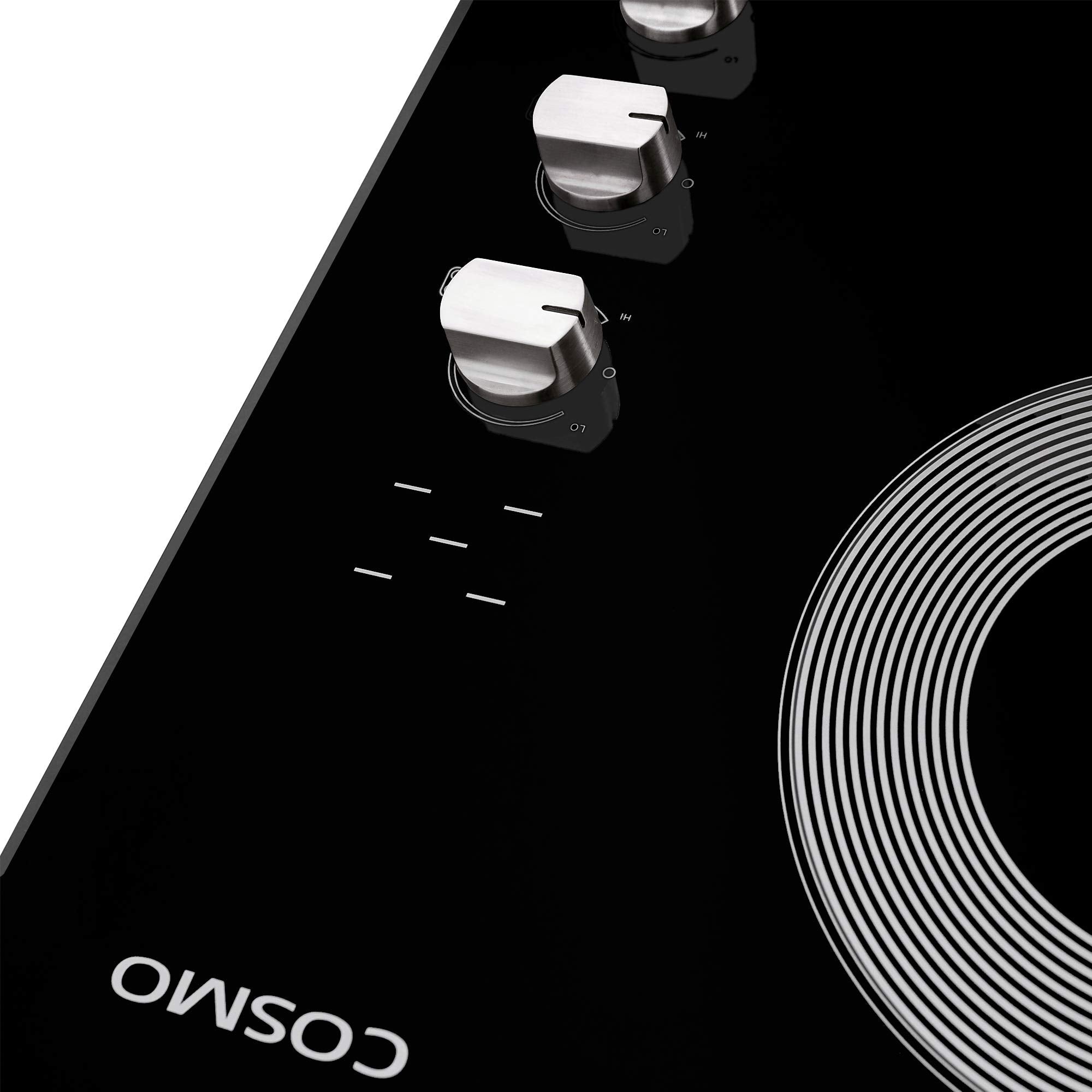 COS-365ECC Electric Ceramic Glass Cooktop with 4 Burners, Dual Zone Element, Hot Surface Indicator Light and Control Knobs, 36 inches, Black