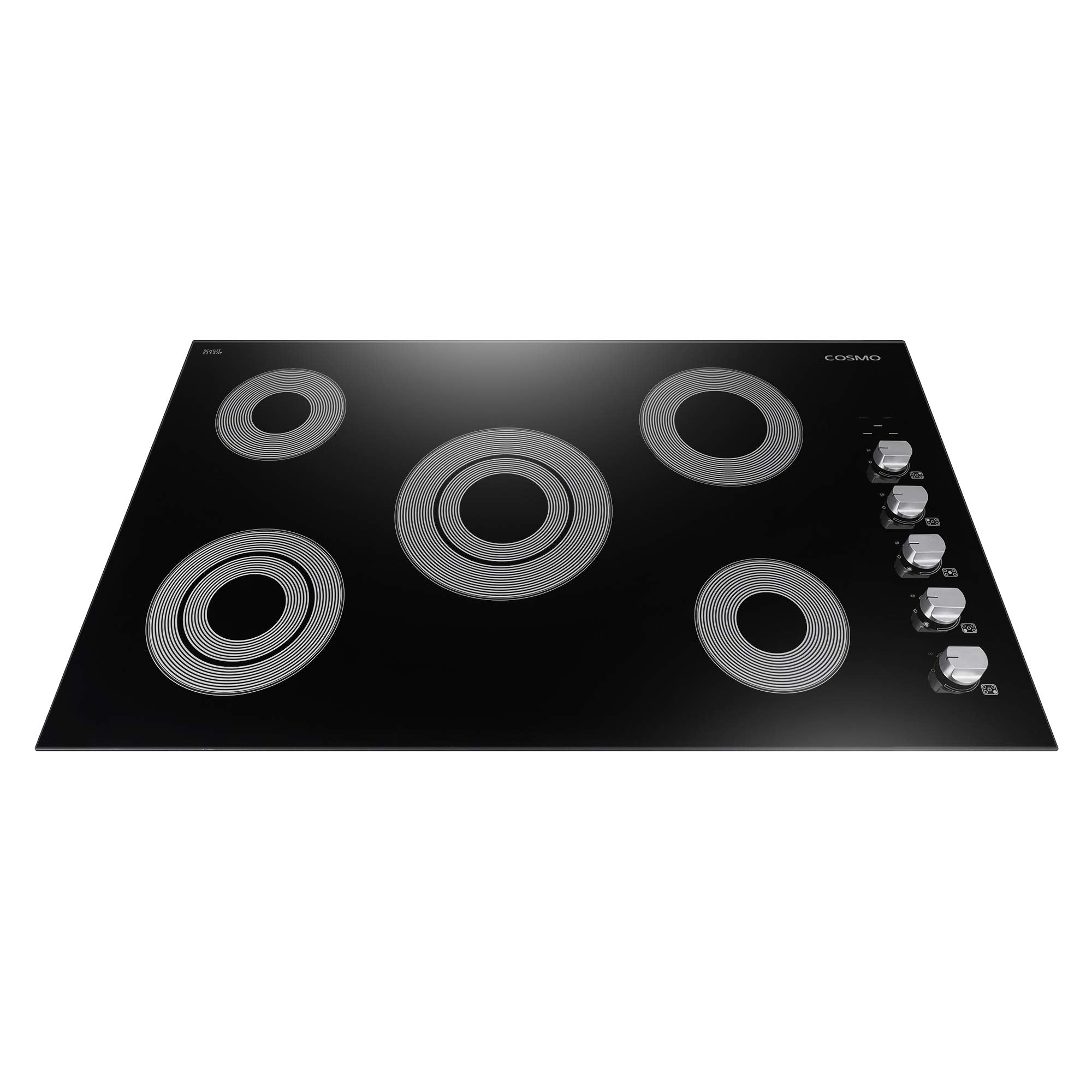 COS-365ECC Electric Ceramic Glass Cooktop with 4 Burners, Dual Zone Element, Hot Surface Indicator Light and Control Knobs, 36 inches, Black