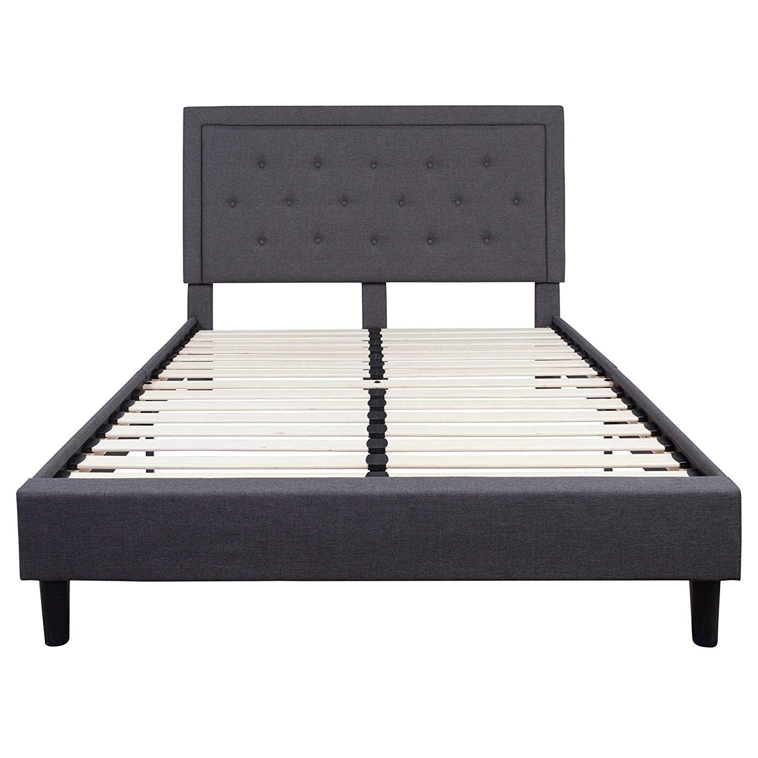 Fast Furnishings Queen Dark Gray Upholstered Bed
