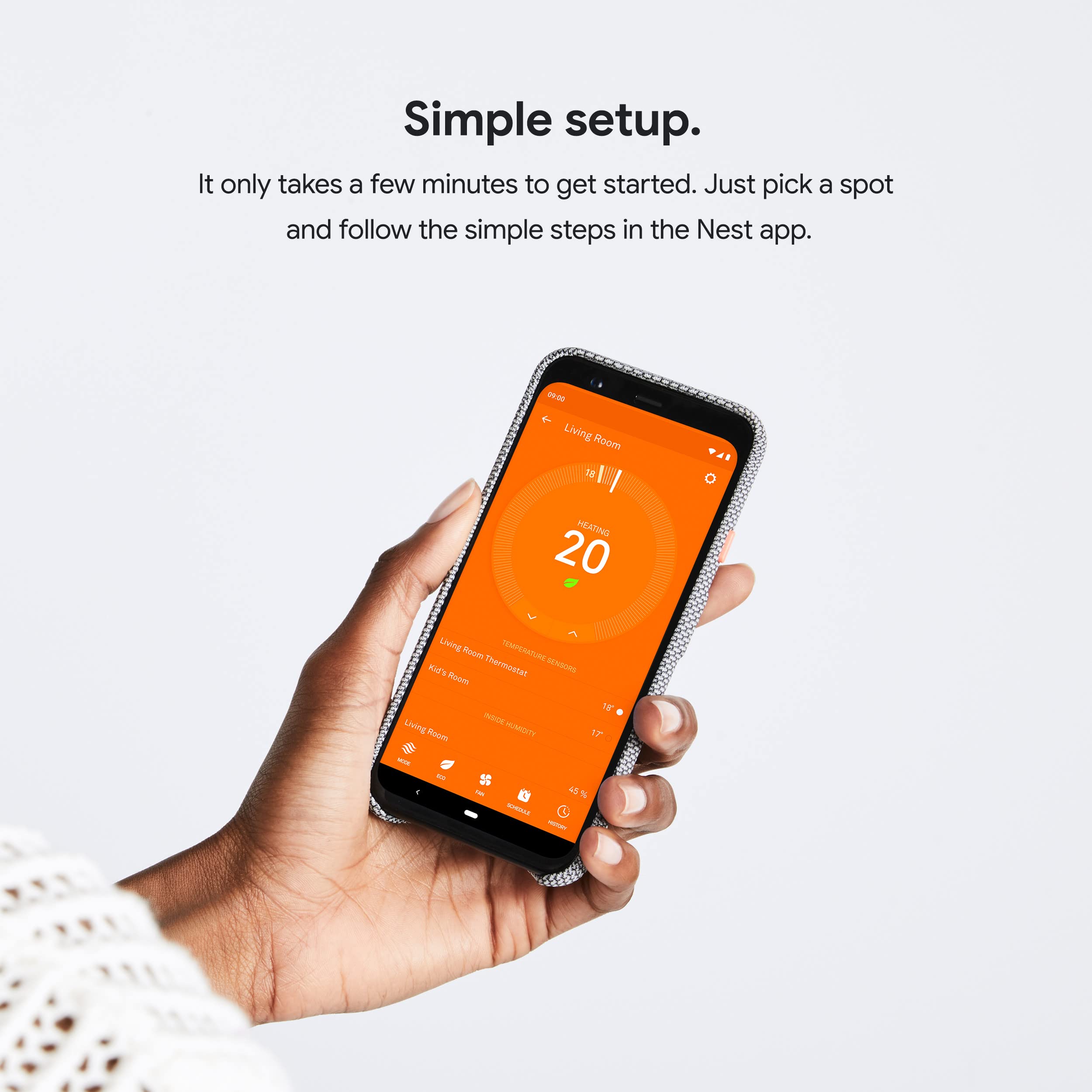 Google Nest Temperature Sensor for Nest Thermostat & Thermostat E, White