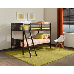 Fast Furnishings Twin Over Twin Espresso Wood Bunk Bed