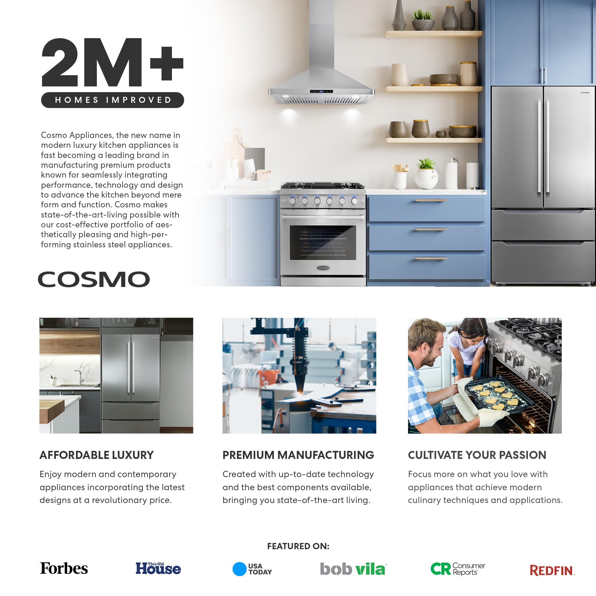 COS-668ICS900 36 in. Lumin Collection 380 CFM Ducted Island Range Hood, Soft Touch Controls, LED Lights, Stainless Steel