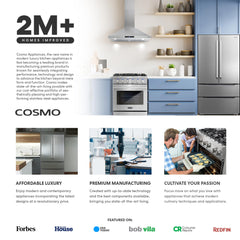 COS-FDR223GWSS 36 in. 3 French Door Refrigerator with Water Dispenser and Automatic Ice Maker in Stainless Steel, Counter Depth