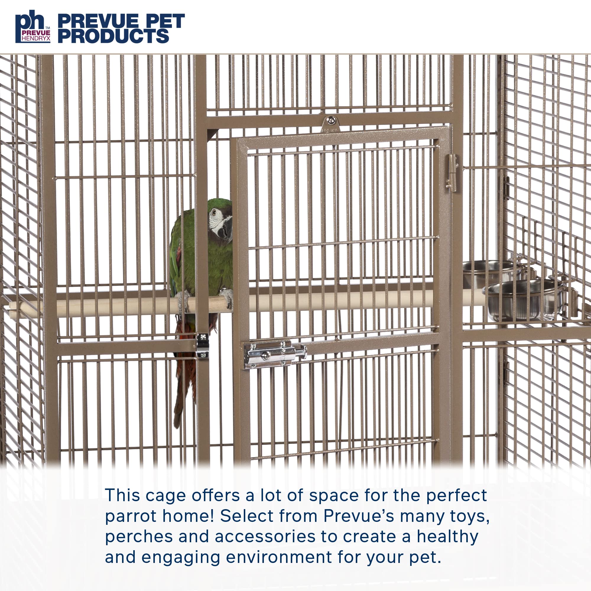 Pet Products Wrought Iron Select Bird Cage 3153COCO, Coco Brown, 30-Inch by 22-Inch by 63-Inch