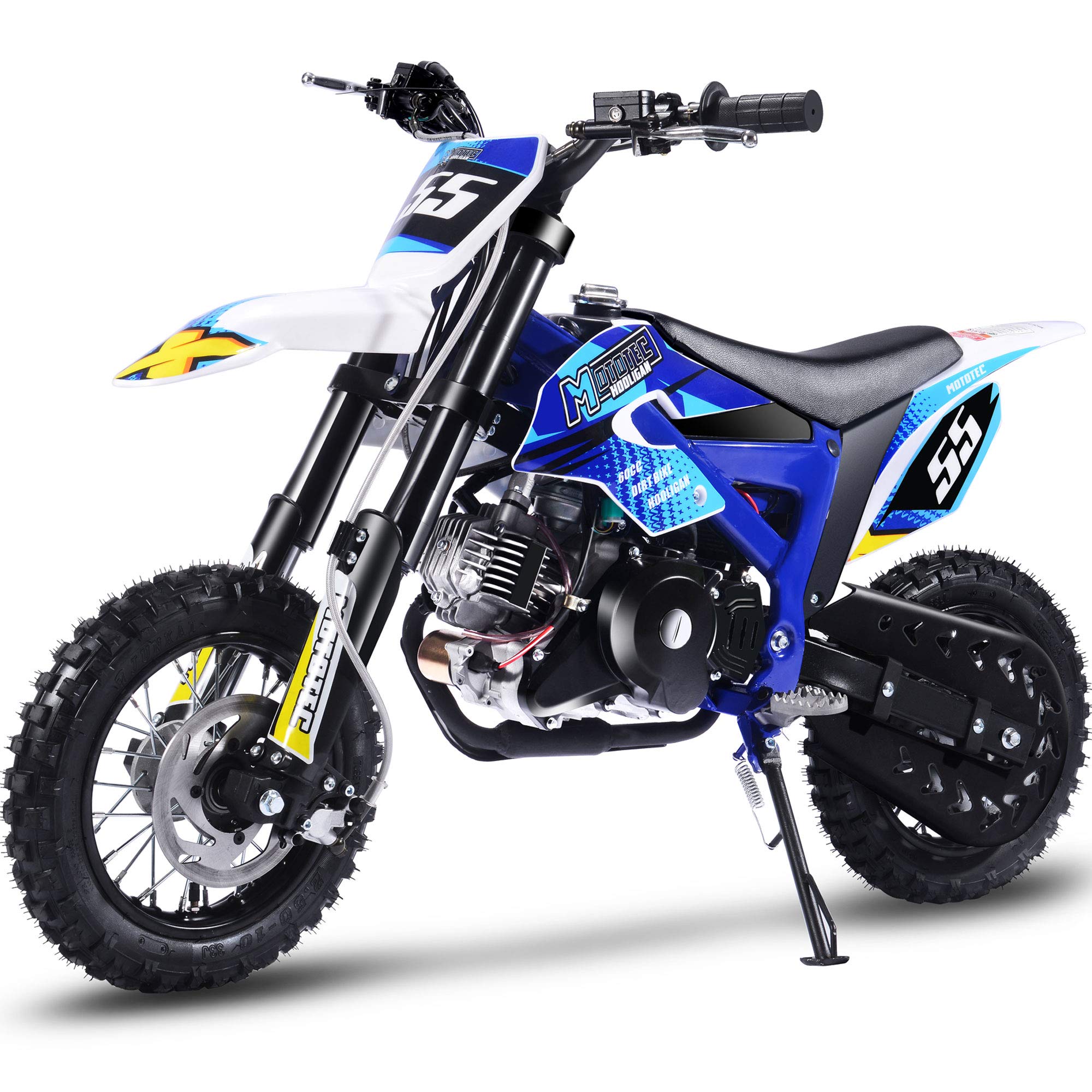 MotoTec Hooligan 60cc 4-Stroke Gas Dirt Bike Blue,46x12x24
