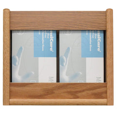 2-Pocket Rectangle Glove/Tissue Box Holder, Light Oak