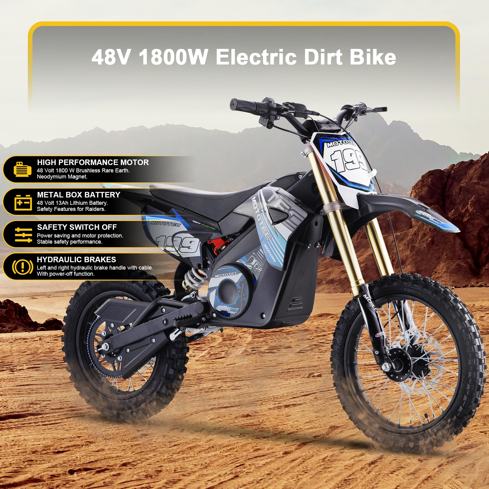 MotoTec 48v Pro Electric Dirt Bike 1800w Lithium Pink