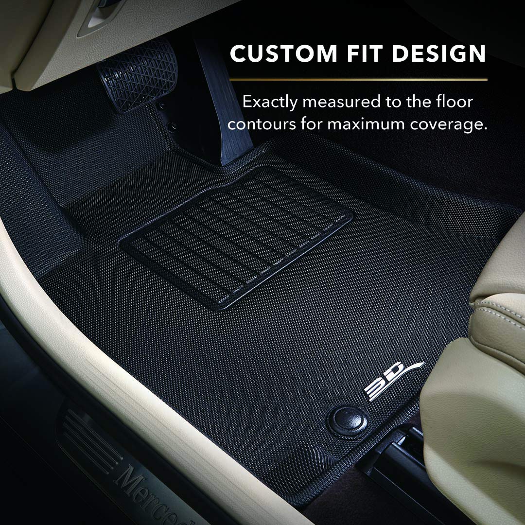 All-Weather Floor Mats for Mercedes Benz E-Class Coupe (C238) 2018-2020 Custom Fit Car Floor Liners, Kagu Series (2nd Row, Black)