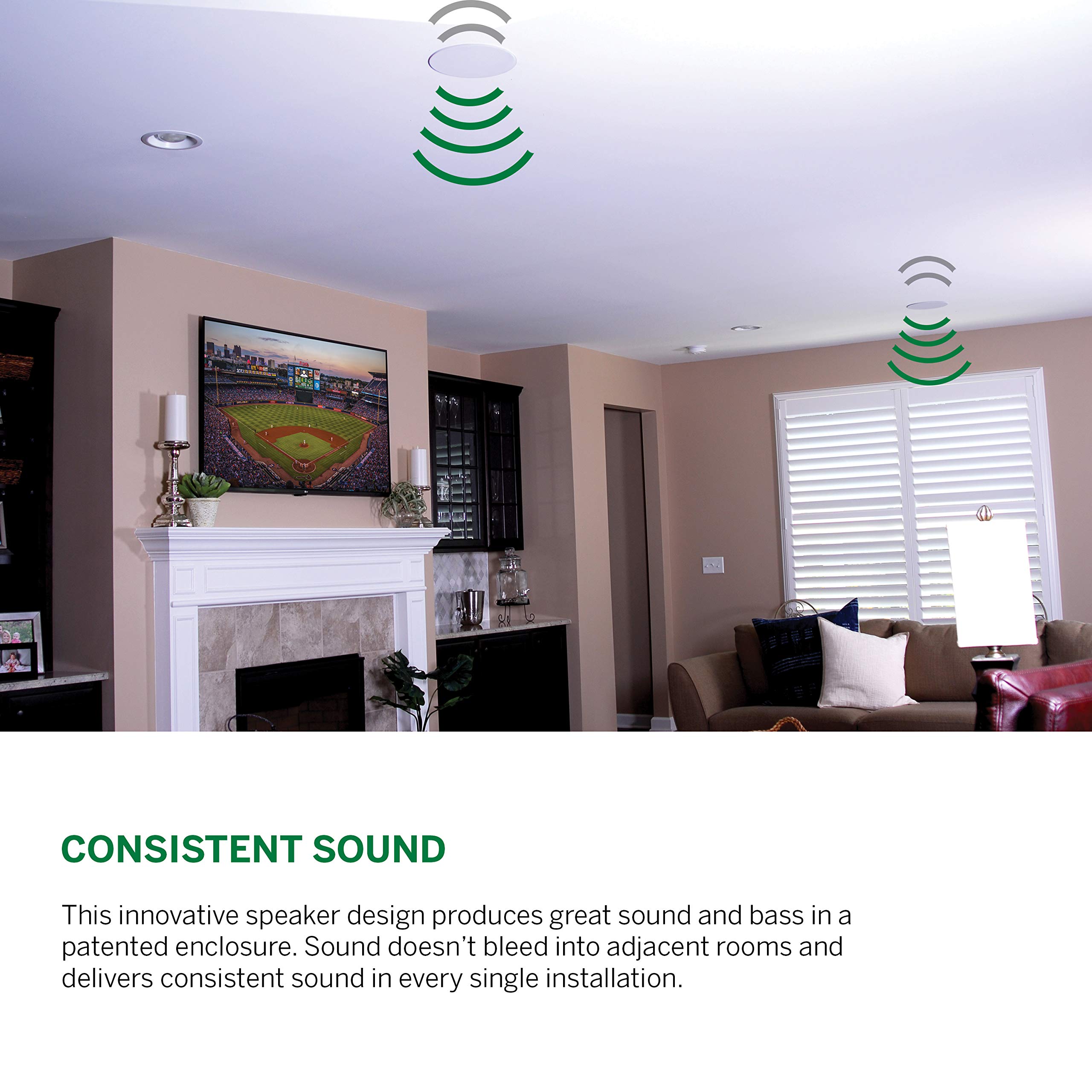 Beale Street 6.5 Inch 2-Way In-Ceiling Dome Speakers, Pair, Titanium