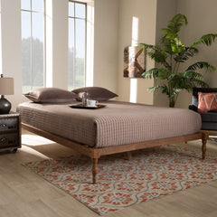 Iseline Modern and Contemporary Walnut Brown Finished Wood Full Size Platform Bed Frame