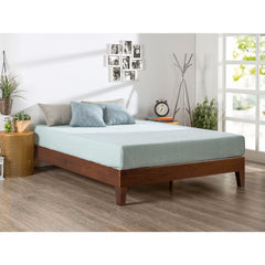 Twin Solid Wood Platform Bed Frame in Espresso