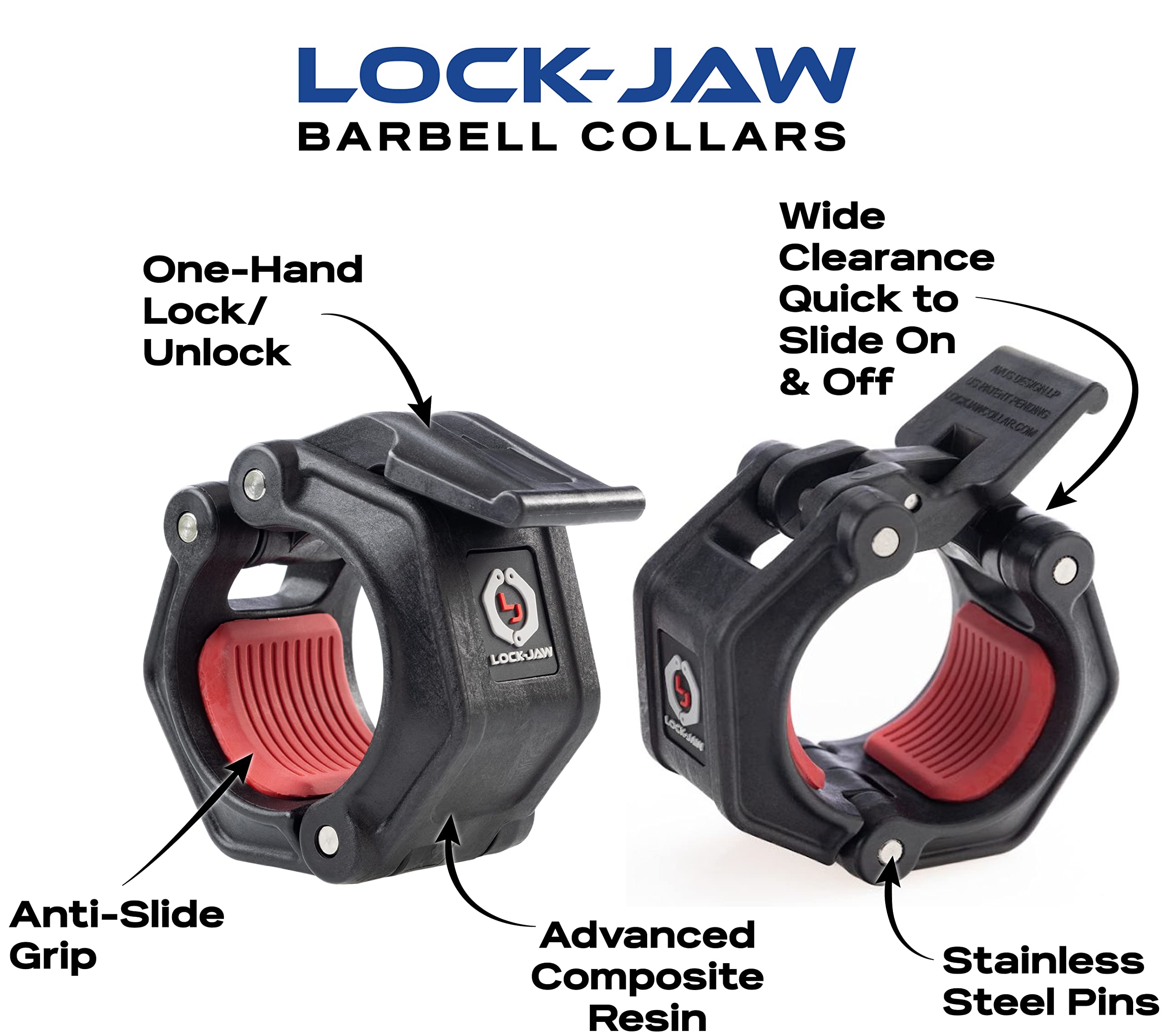 Lock-Jaw OLY 2 Olympic Barbell Collar (Black)