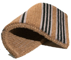 Printed Coir Doormat, Black Stripes, 18-Inch by 30-Inch