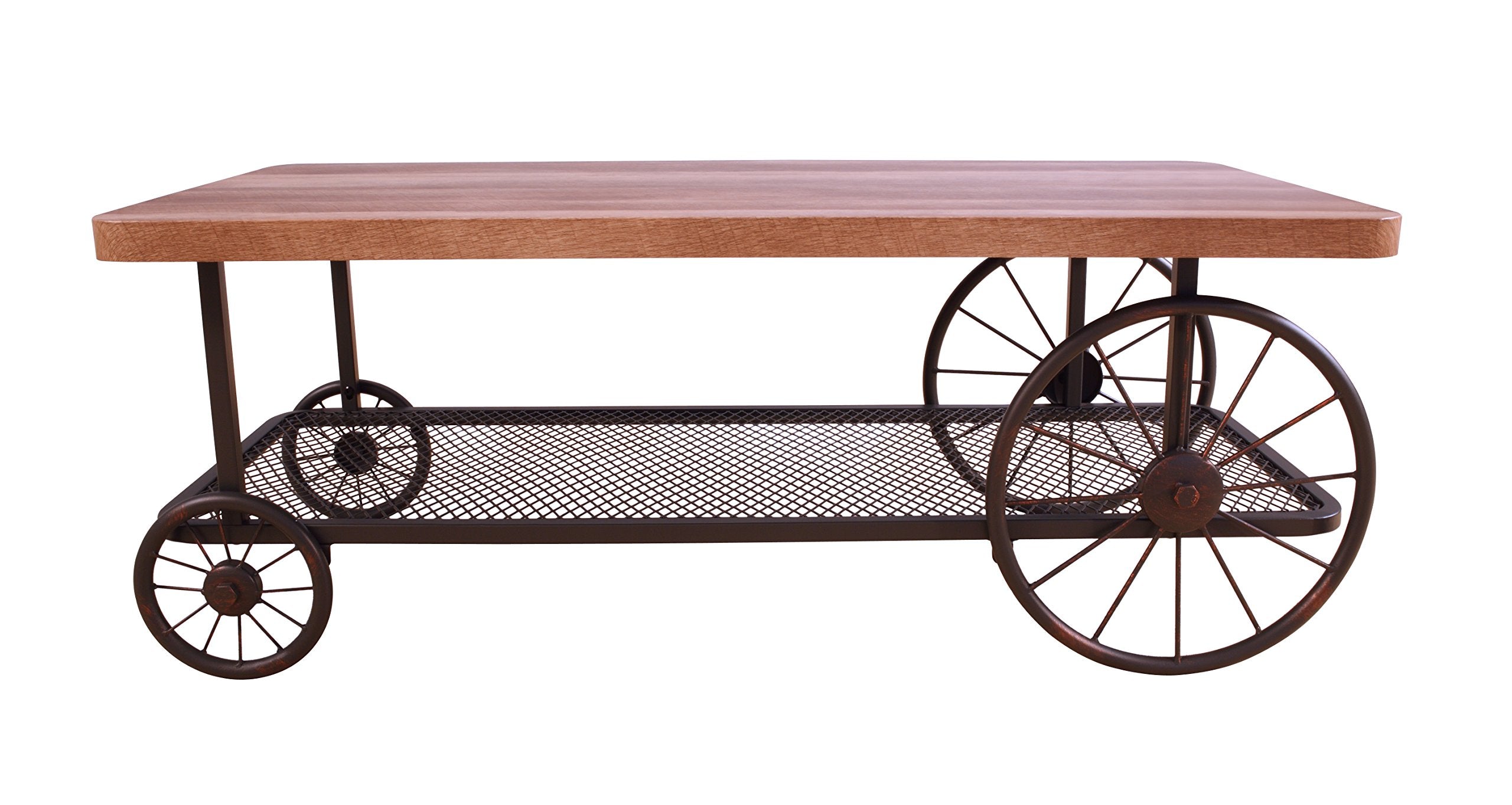 Francie Rectangular Wooden Coffee Table with Shelf in Oak and Antique Gray