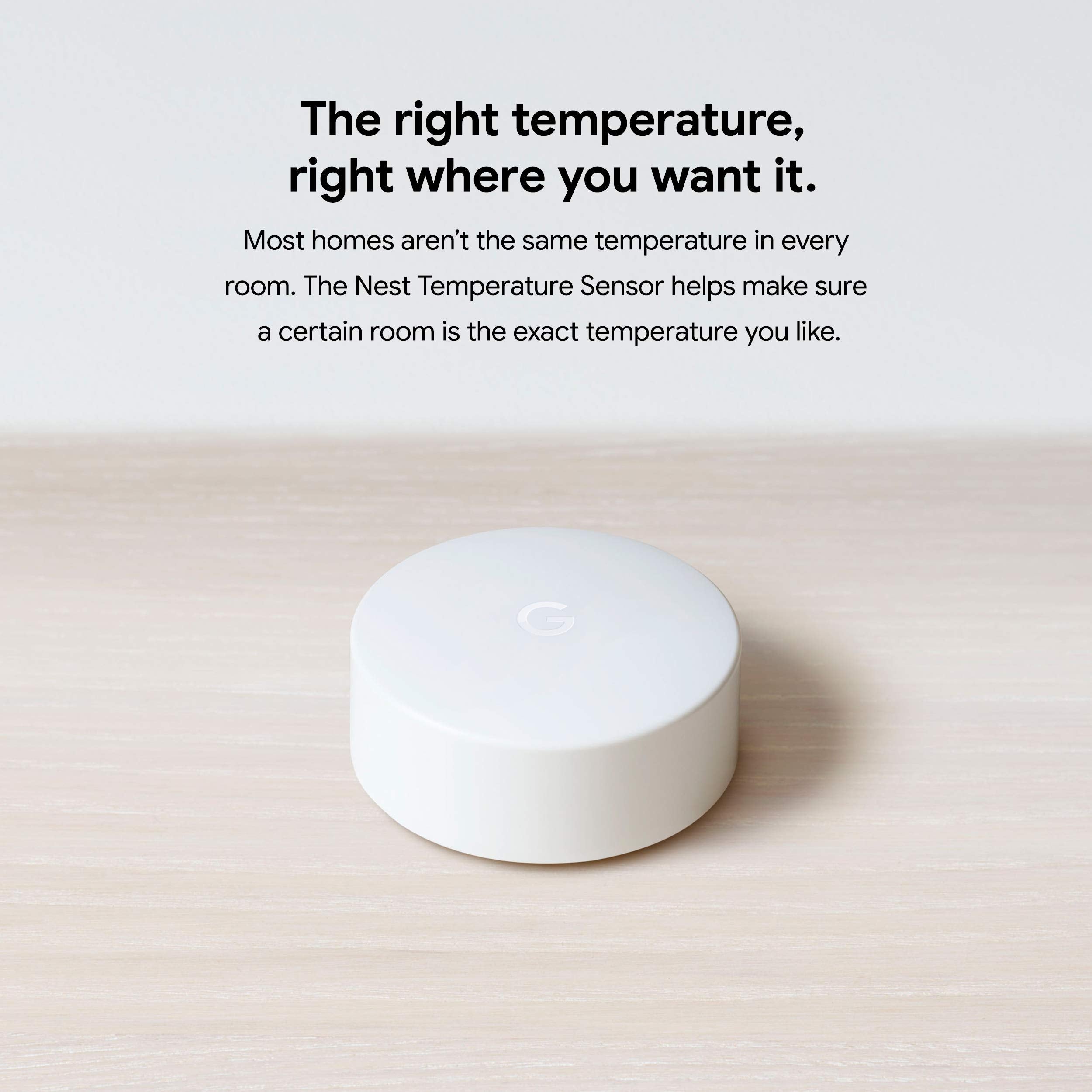 Google Nest Temperature Sensor for Nest Thermostat & Thermostat E, White