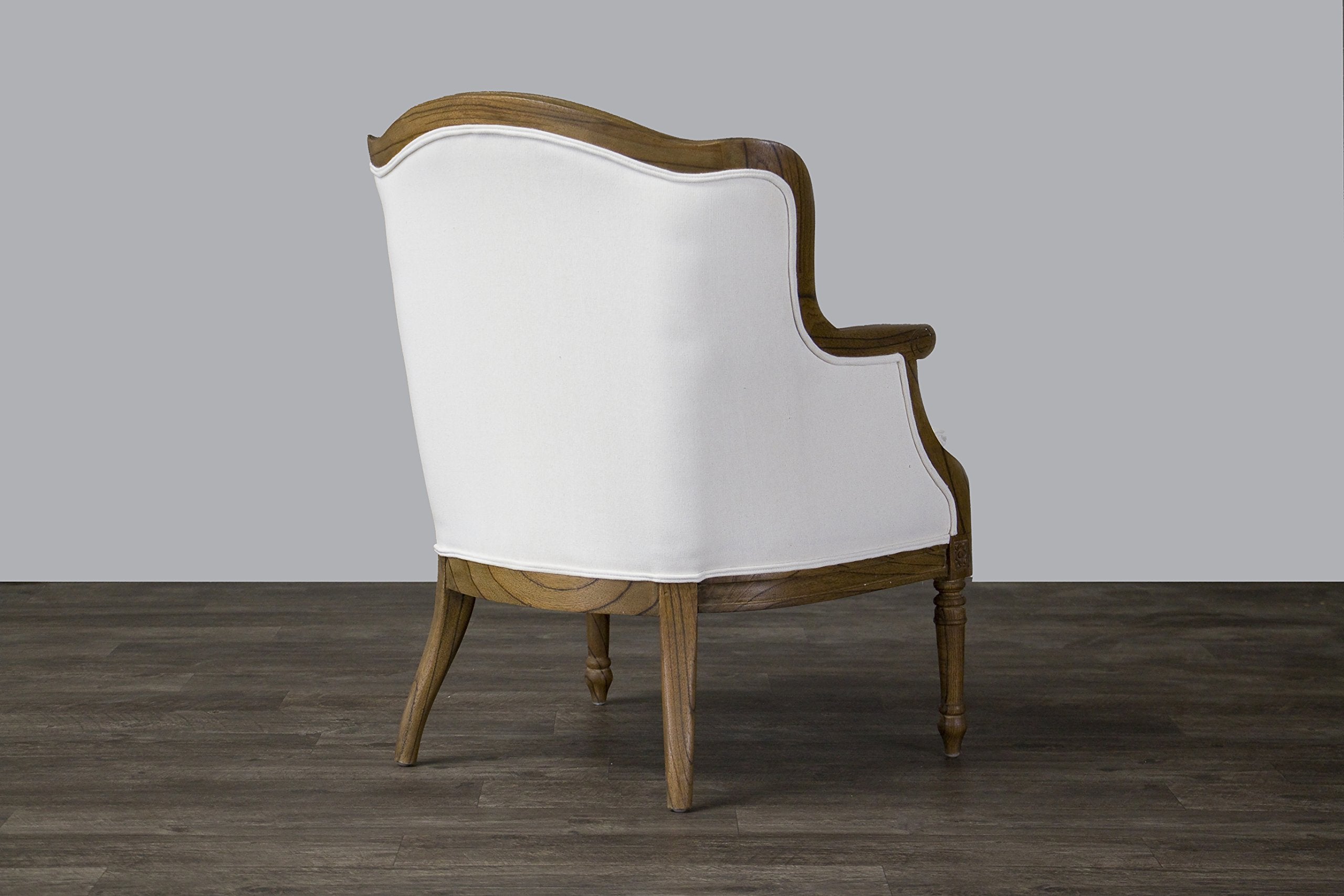 Charlemagne Traditional French Accent Chair, White