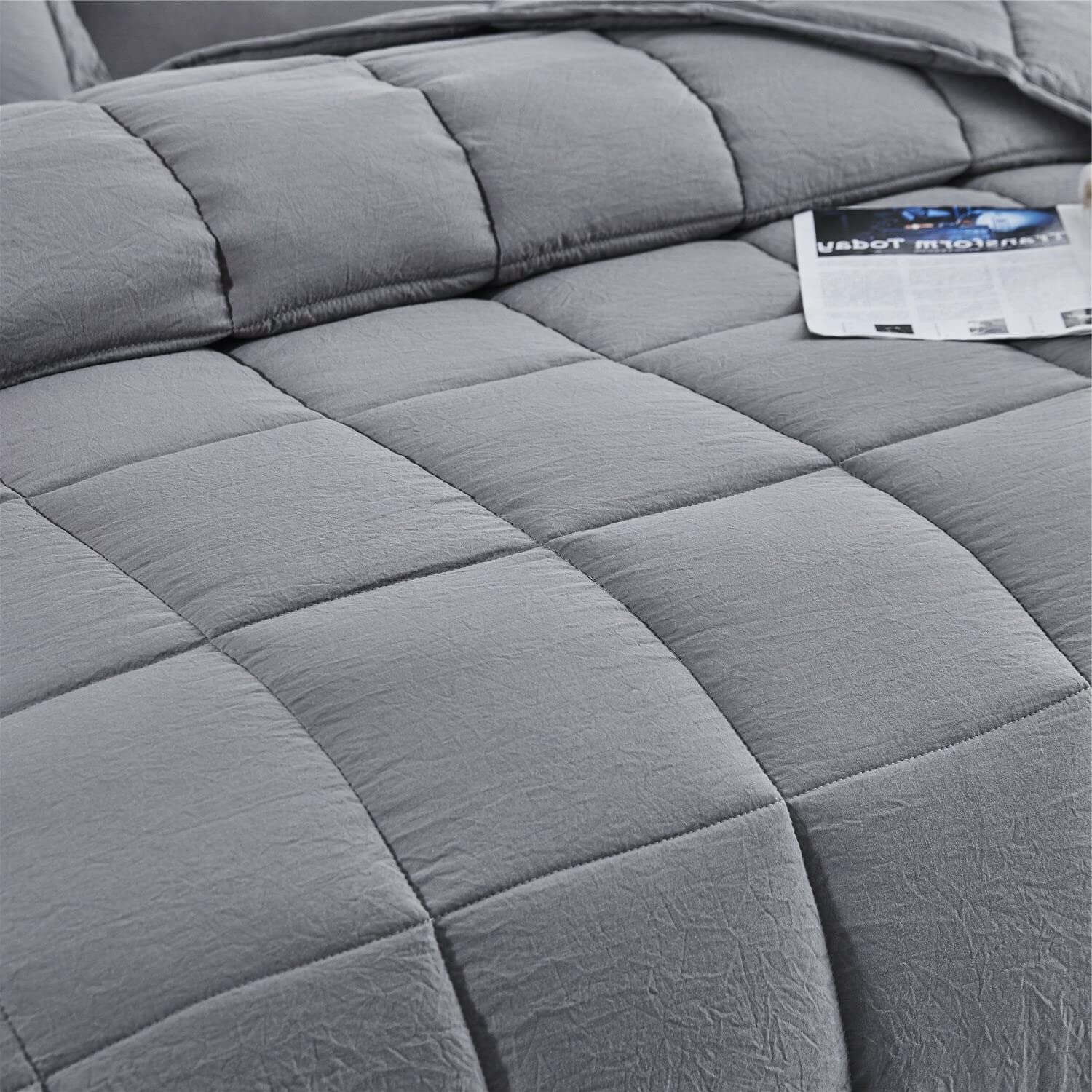 King Grey 3-Piece Microfiber Reversible Comforter Set