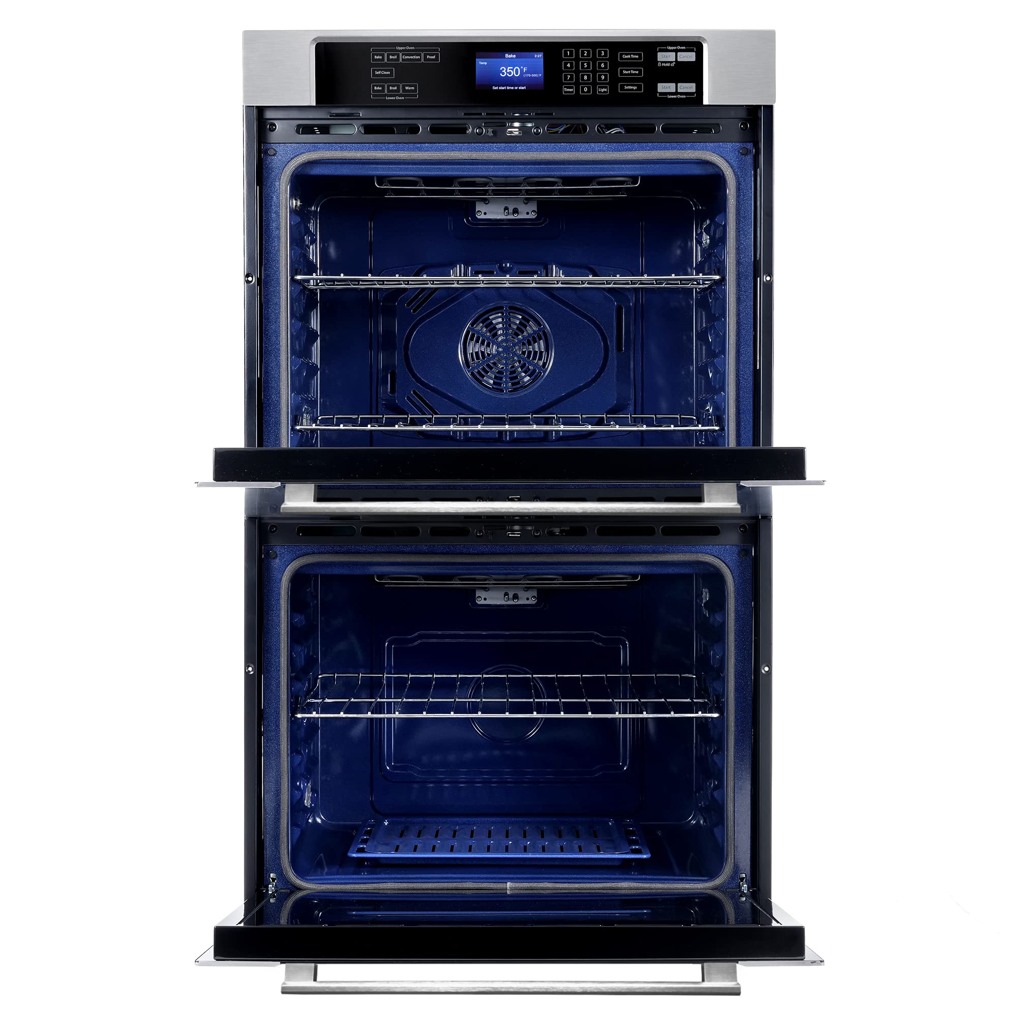 COS-30EDWC 30 in. Haven Collection Double Electric Wall Oven, True Convection, Blue Porcelain, Self Cleaning in Stainless Steel