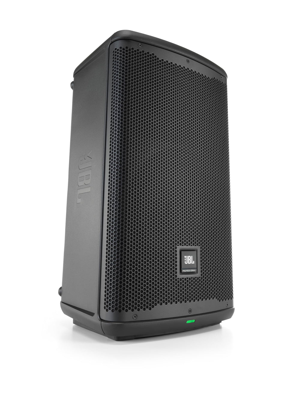 JBL E10 active speaker showcasing modern aesthetics, designed for superior sound performance in various environments.