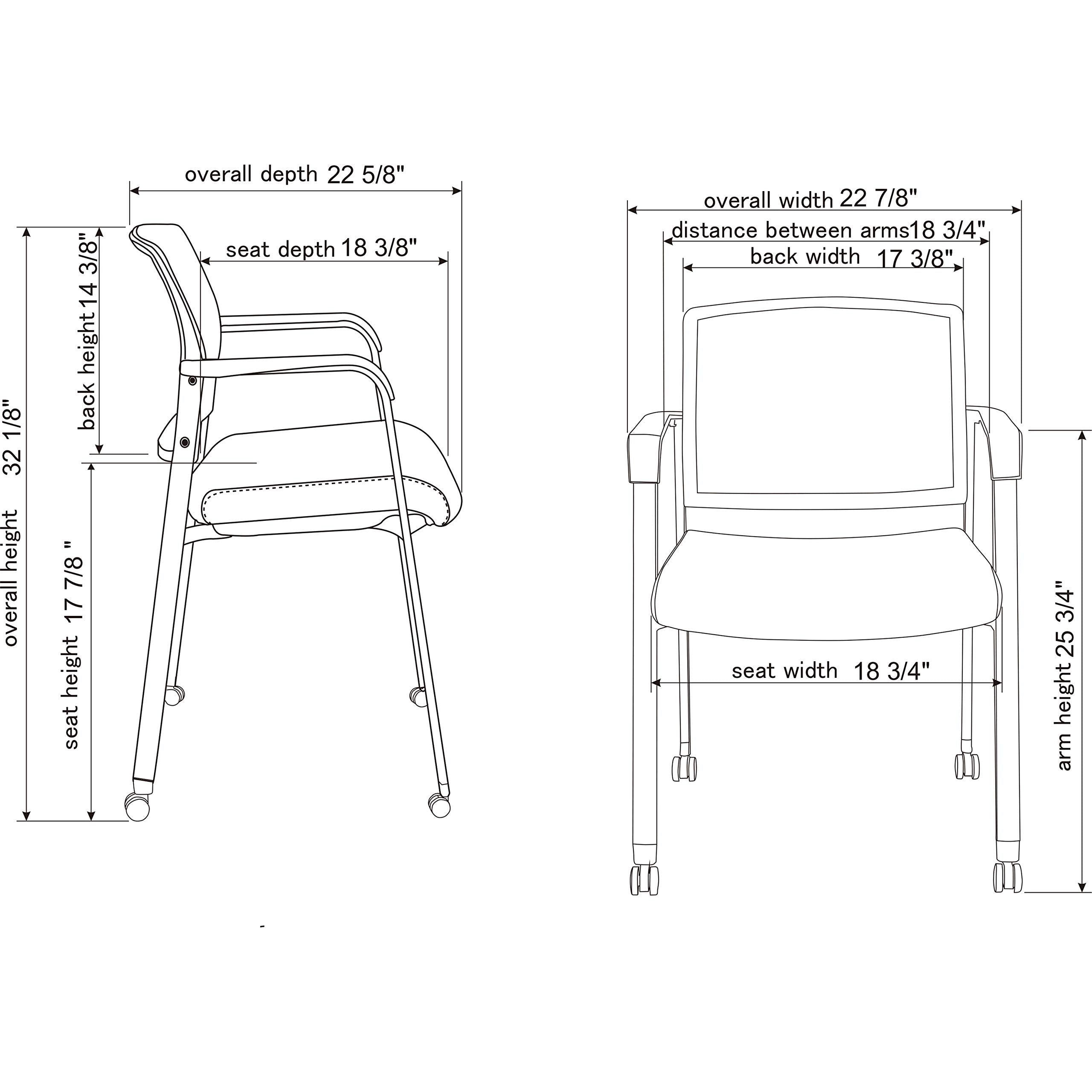 Mesh Back Guest Chairs with Casters