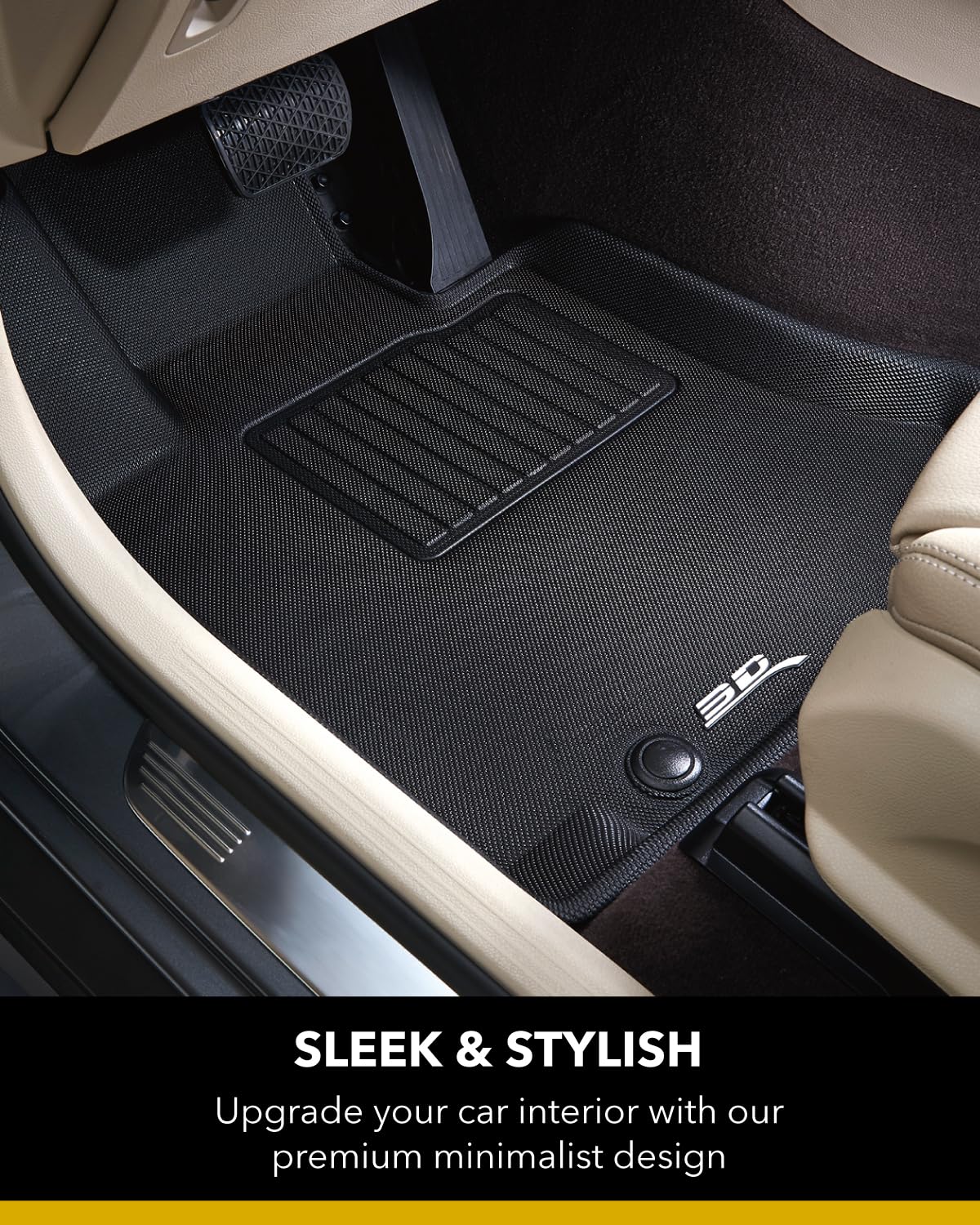 Custom Fit KAGU Floor Mat (BLACK) Compatible with MASERATI LEVANTE 2017-2018 - Full Set