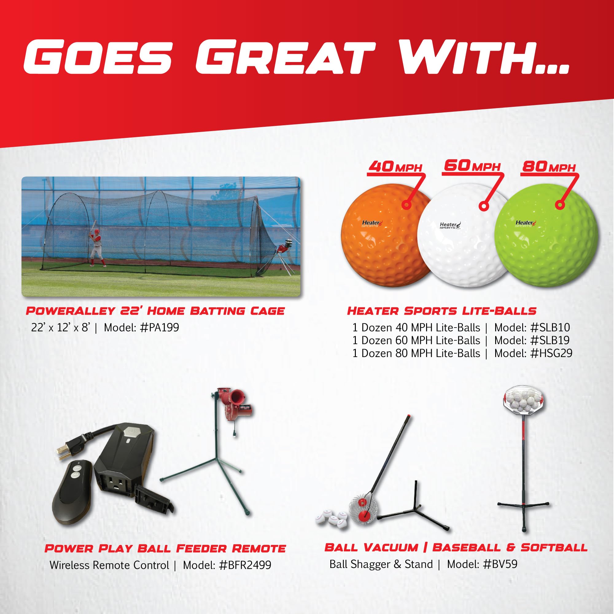 Power Alley Lite 360 Baseball Pitching Machine - Pitches Lite Balls 40-80 MPH Fastballs, Sliders, & Curves | Accurate, Durable, & Portable Training Tool for Batting & Field Practice
