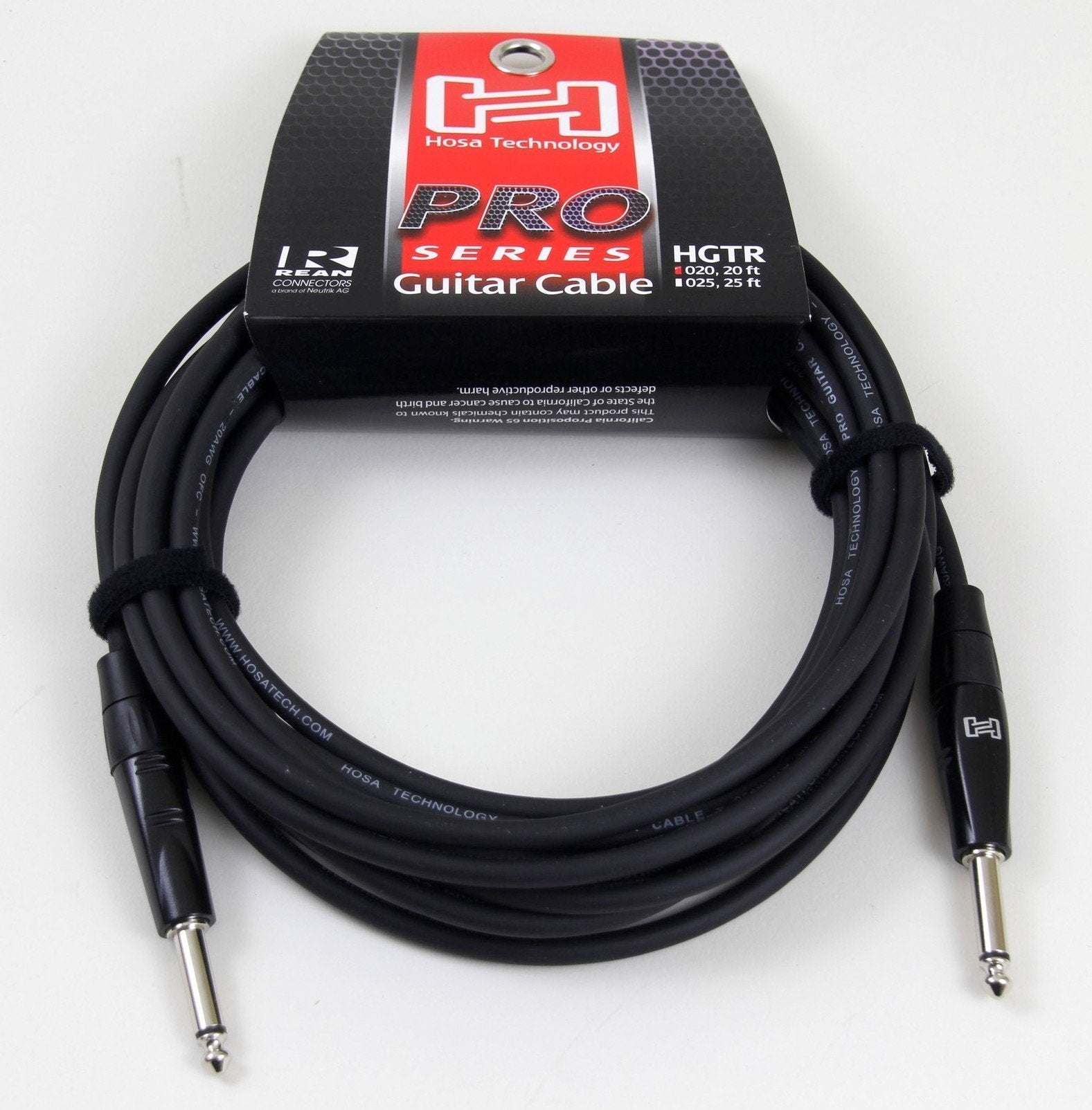 Hosa HGTR-020 REAN Straight to Same Pro Guitar Cable, 20 Feet