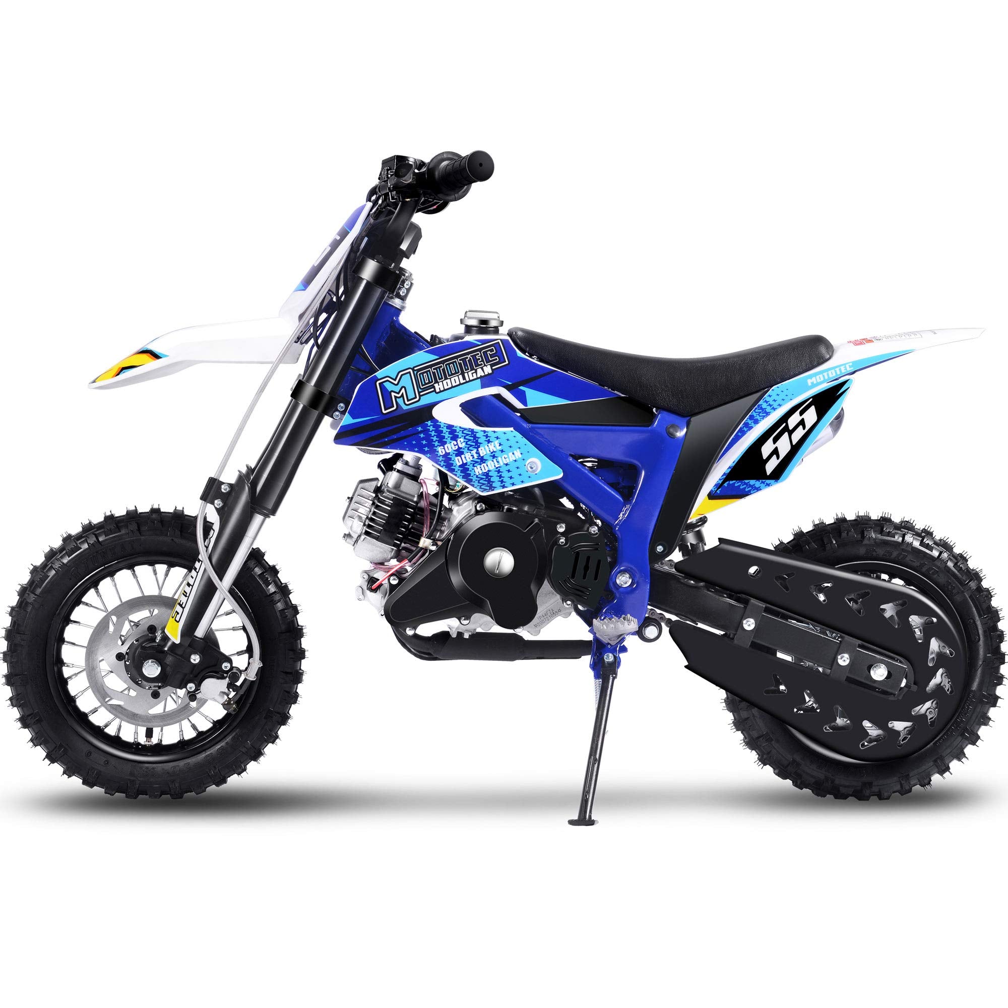 MotoTec Hooligan 60cc 4-Stroke Gas Dirt Bike Blue,46x12x24