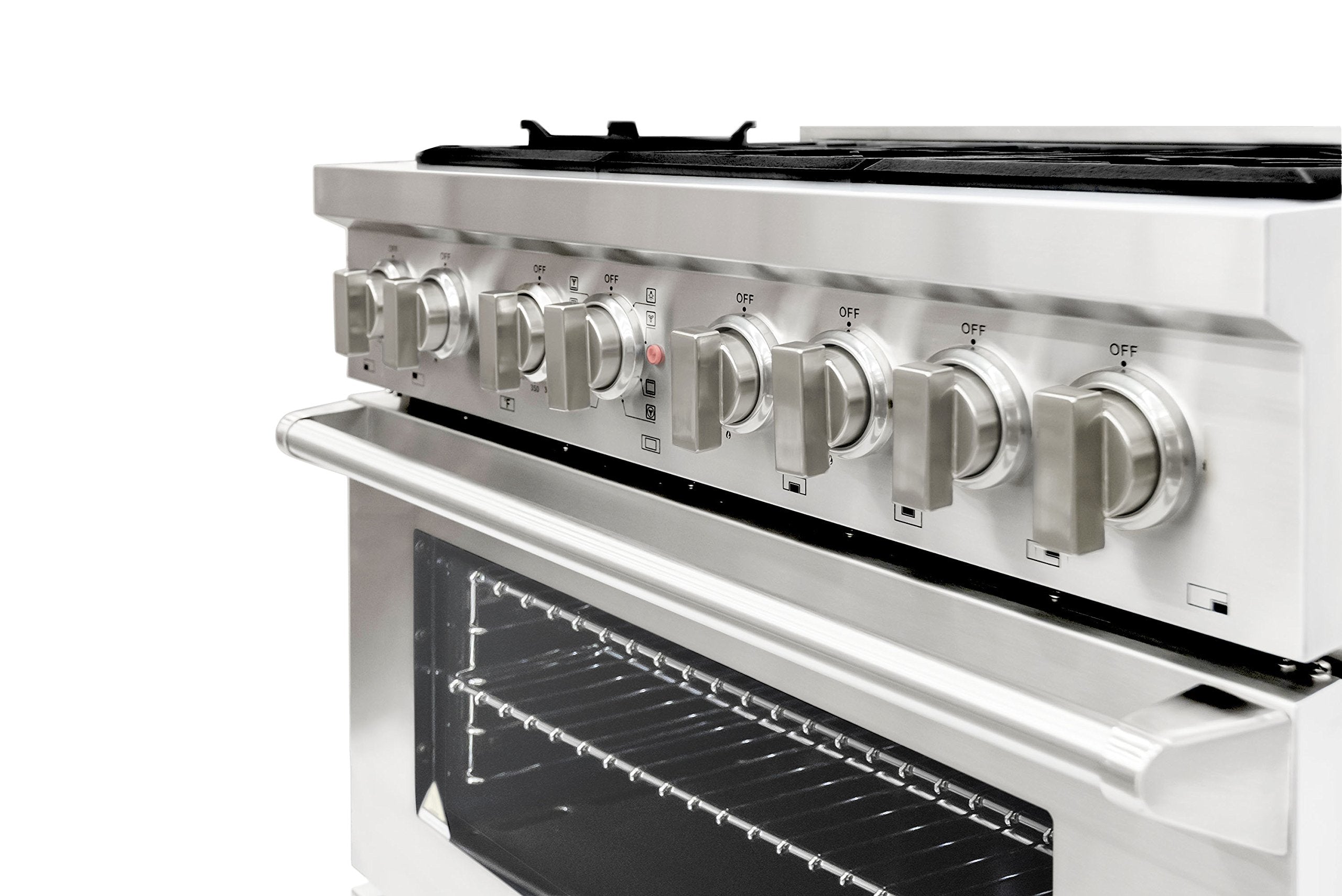 COS-DFR366 Freestanding Professional Style Dual Fuel Range with 4.5 cu. ft. Electric Convection Oven, 6 Italian Made Burners, Cast Iron Grates, in Stainless Steel, 36 Inch