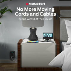 Monster 6-Outlet Surge Protector w/ USB-A & USB-C, 1200J, Black