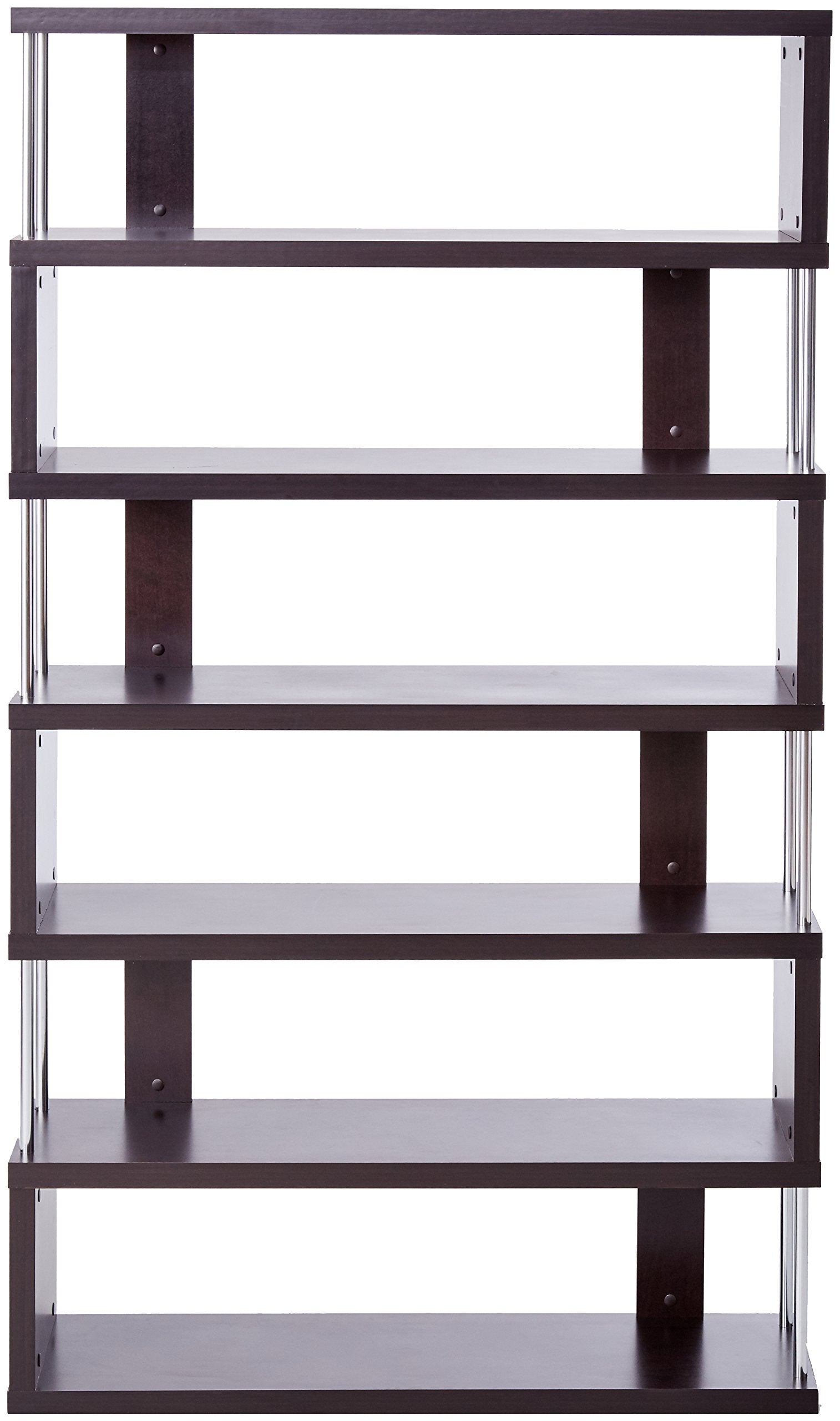 Barnes 6-Shelf Modern Bookcase, Dark Brown